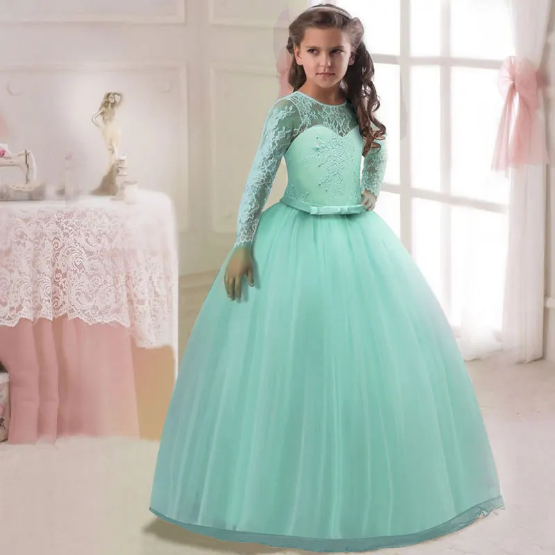 Vestido Para Comunion/кружевное платье с цветочным узором для девочек бальное из тюля