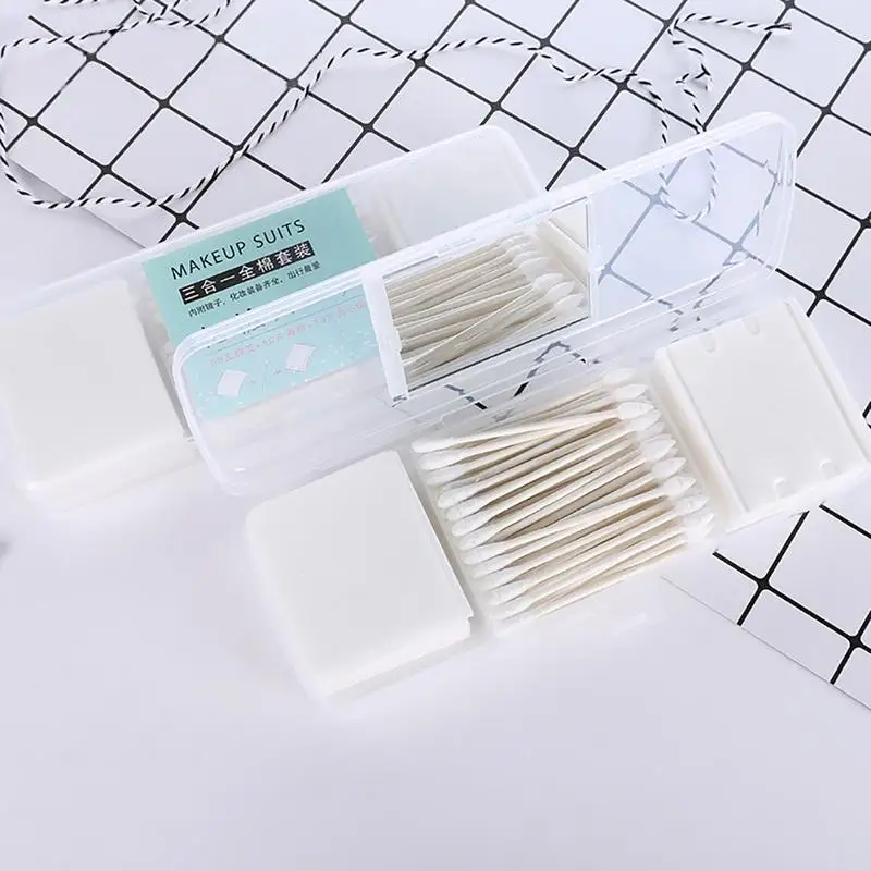 

Professional 12Set 50pcs/set Thin Cotton Pads 65 Pcs Cotton Swabs/set 10 Thick Cotton Pads/set Makeup Cotton Suits