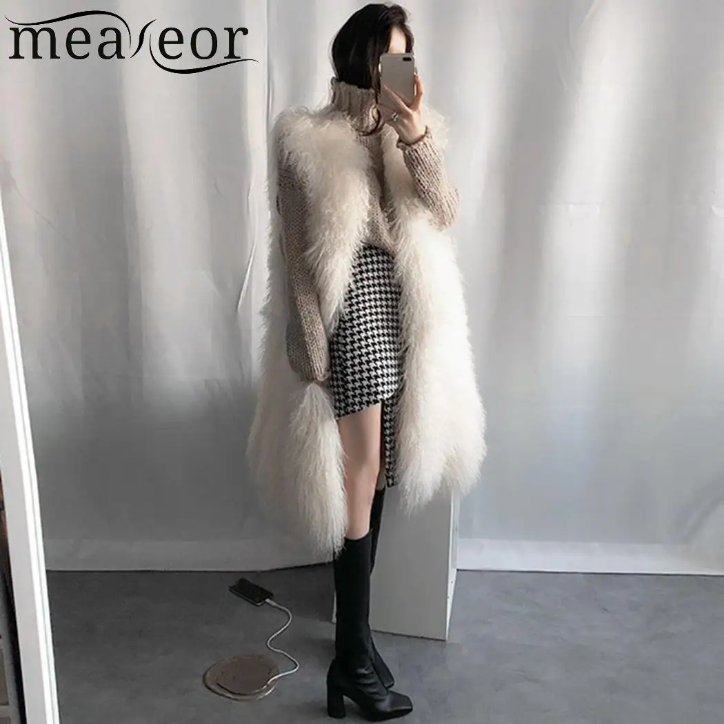 Meaneor Warmer Winter Women Coats Vest Casual Sleeveless Vests Cardigan Thick Winter Coat Solid Faux Fur Asymmetrical Overcoat Meaneor Warmer Winter Women Coats Vest Casual Sleeveless Vests Cardigan Thick Winter Coat Solid Faux Fur Asymmetrical Overcoat