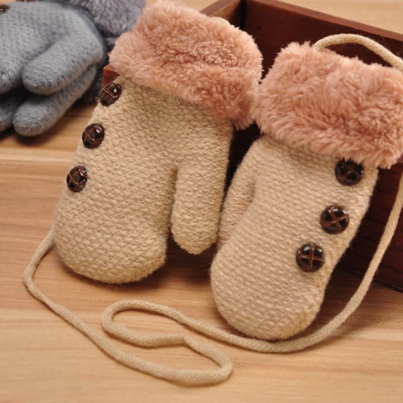 Утепленные зимние перчатки для мальчиков и девочек; Детские Зимние теплые перчатки; 1 пара мягких двухслойных перчаток; Посылка