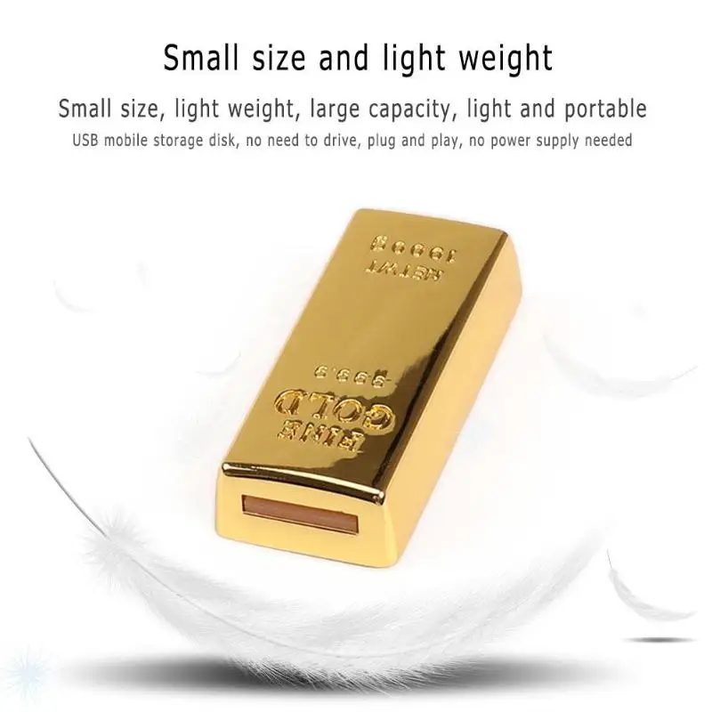 Золотой кирпич USB2.0 флэш накопитель карта памяти мобильный U диск 8/16/32/64/128 GB для