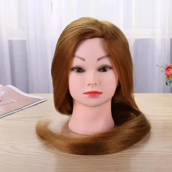 

Hairdressing Training Head Real Hair Doll Mannequin Head Cosmetology Manikin Haircut Hairstyling Training Head