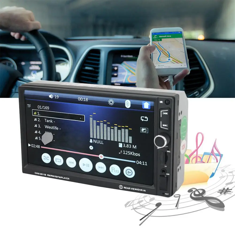 

New Car 7 Inch MP5 Player Vehicle Navigation Integrated Machine HD Car MP5 Player Wireless Hands-Free Car MP5 Player Hot Sale