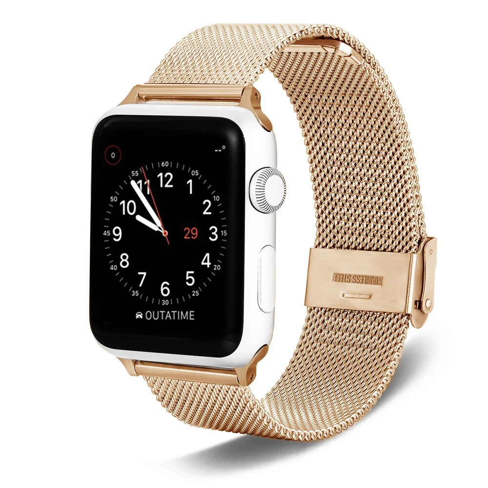 Ремешок для Apple band series 38 мм 40 42 44 металлический браслет из нержавеющей стали iWatch