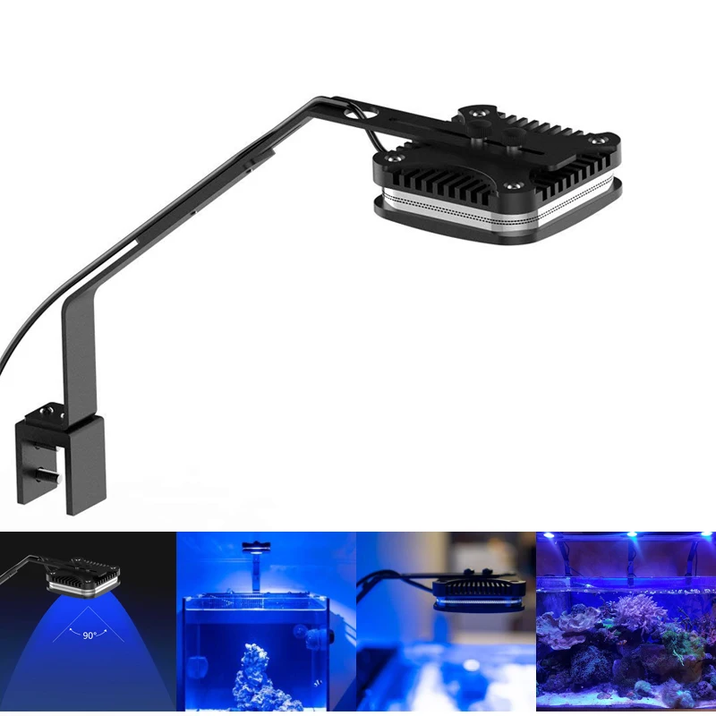 

30W Dimmable LED Aquarium Light Fish Tank Lights Full Spectrum Coral Reef Saltwater Clip on Lamp+Bracket+IR Remote Control