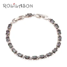 ROLILASON Мистик Циркон Шарм Браслеты для женщин Серебряный Модные украшения Австралии кристалл ААА циркония Ratail TBS731