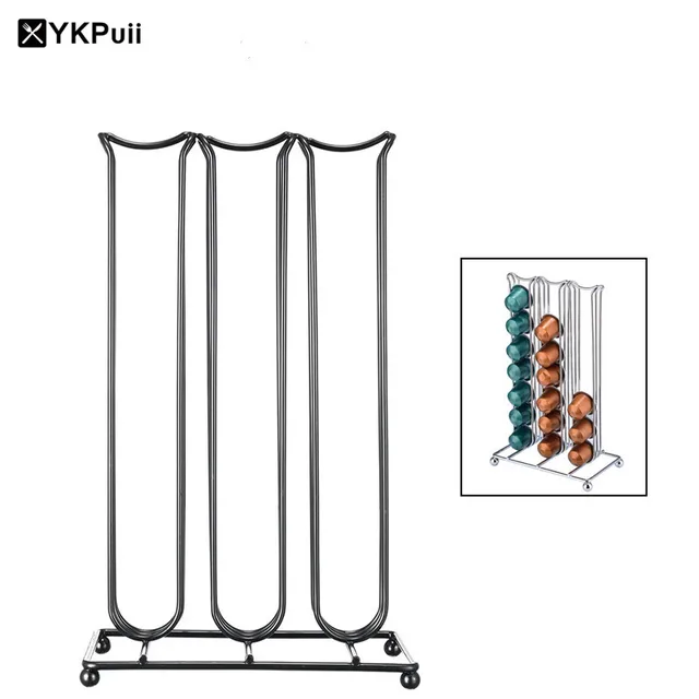 Best Offers 48 Pod Chrome Metal Portable Coffee Capsule Holder Coffee Shelves Rotary Storage Stand Display Chrome Tower Mount Rack