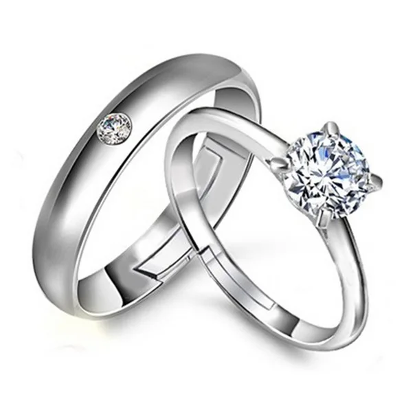 1 пара = 2 шт серебряные кольца для влюбленных, модные ювелирные изделия, круглые кольца для помолвки, бижутерия, аксессуары