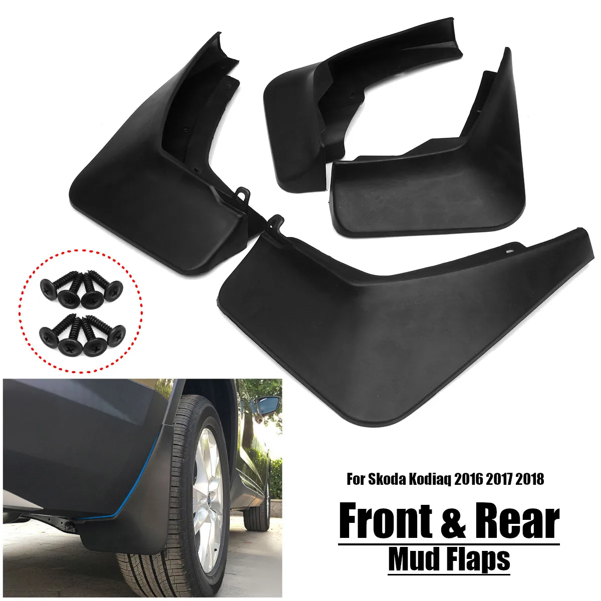 

Car Front Rear for Fender Mud Flaps for Skoda Kodiaq 2016 2017 2018 Splash Guards Mudguards Mudflaps Accessories