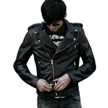 Быстрая, весенняя и осенняя зимняя мужская кожаная куртка, тонкая куртка из искусственной кожи с эффектом потертости, мужской локомотив