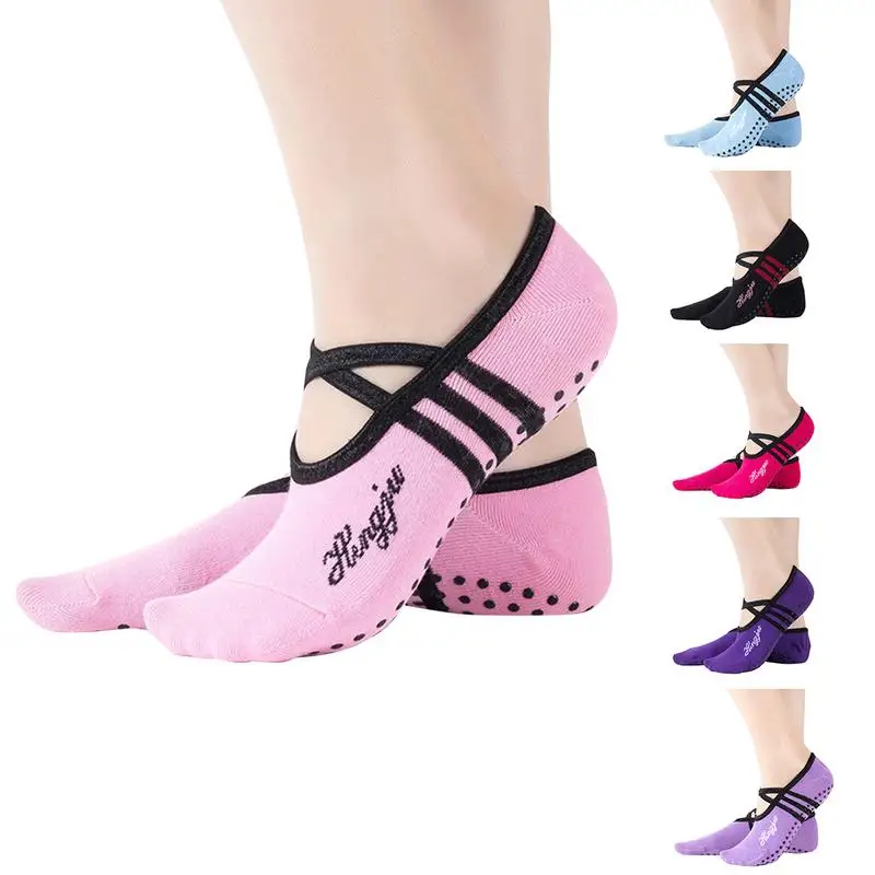 

1 Pair Of PVC Round Head Open Back Yoga Socks Anti-Slip Invisible Open Toe Socks Ballet Style Design More Sexy Free Size