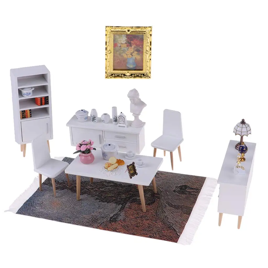 1:12 Miniature Doll House Furniture Table Chair Cabinet Lamp Shelf Dollhouse Accessories Toys Gift for Children Toddler Kids 1:12 Miniature Doll House Furniture Table Chair Cabinet Lamp Shelf Dollhouse Accessories Toys Gift for Children Toddler Kids