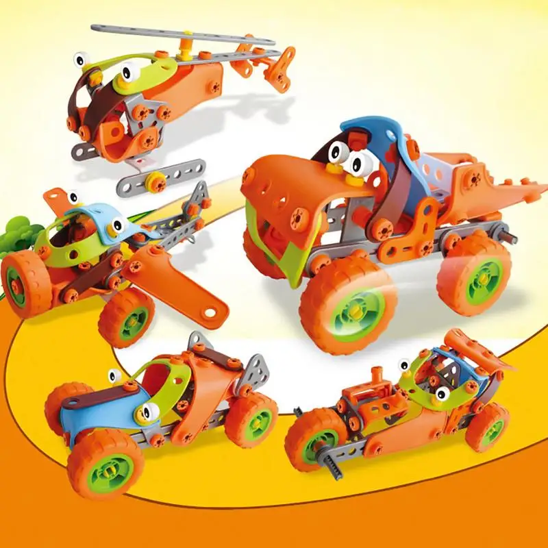 

Children's DIY Building Blocks DIY Assembled Car Airplane Models Toy Assembling Changeable Concept Racing Cars