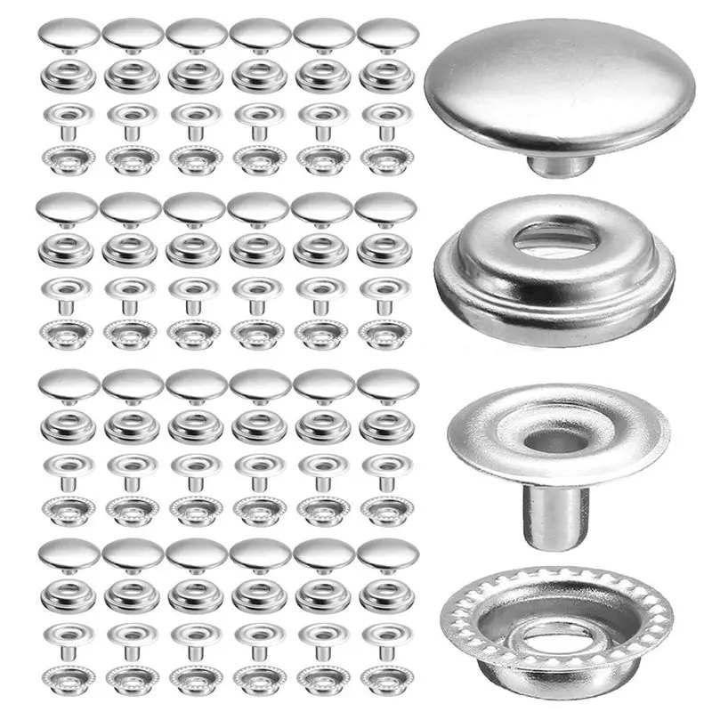 

25 grains of metal Fastener Snap Press Stud Cap Button Marine Boat Canvas