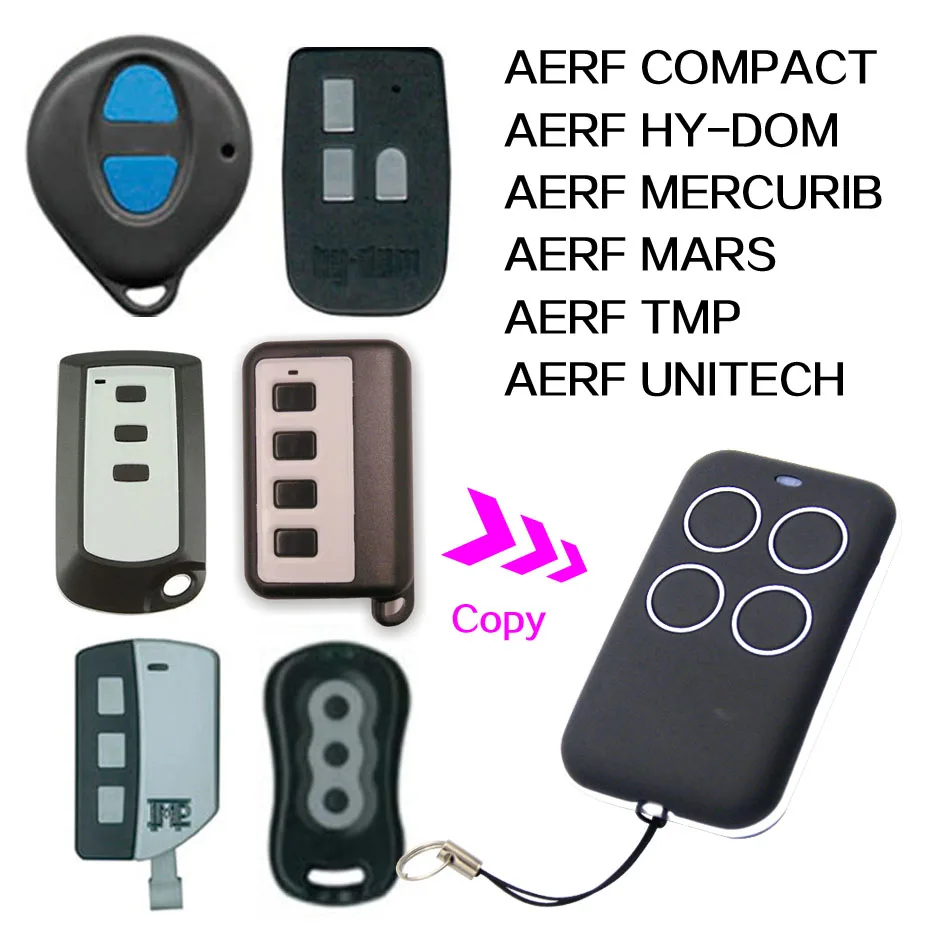 

AERF TMP MARS UNITECH MERCURIB COMPACT HY-DOM door remote control universal garage gate remote control AERF remotes