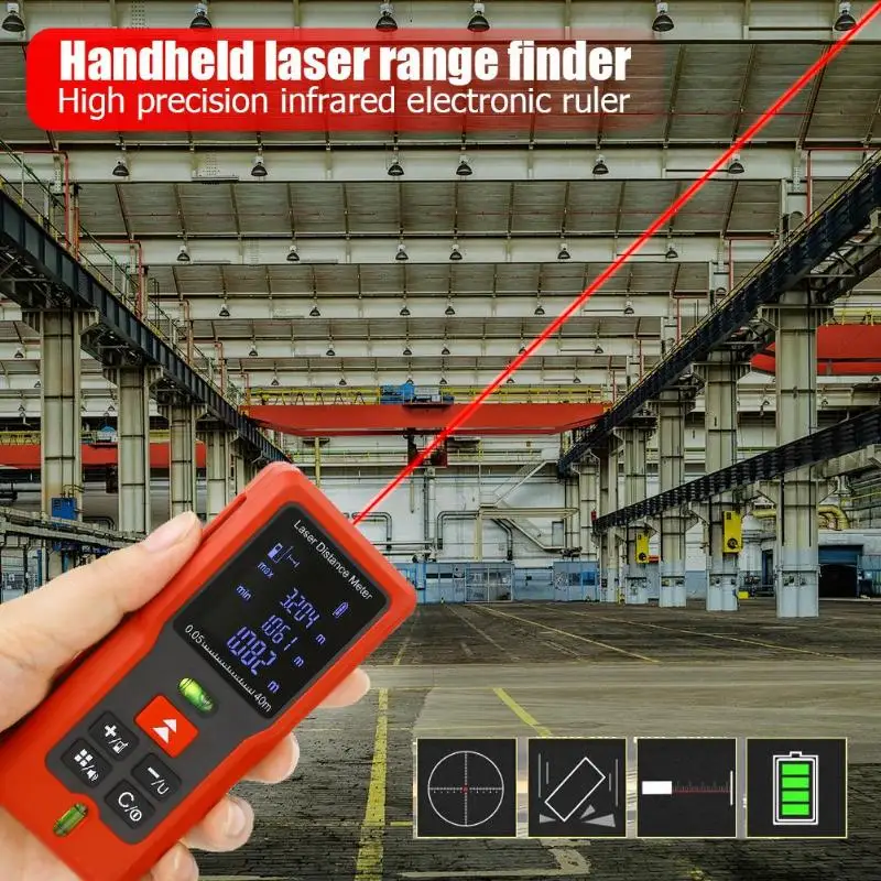40m 60m 80m 100m Laser Rangefinder Digital Laser Distance Meter Tape Measurer Laser Range Finder Measuring Tool 40m 60m 80m 100m Laser Rangefinder Digital Laser Distance Meter Tape Measurer Laser Range Finder Measuring Tool