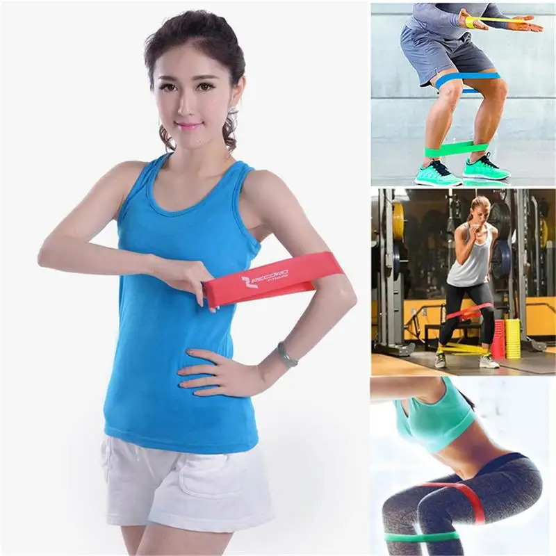 6 цветов Йога сопротивление резинки Крытый открытый фитнес-оборудование 0,35 мм-1,3 мм Пилатес спортивные тренировки эластичные ленты