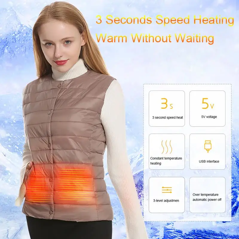 

Graphene Electric Heating Vest USB Security Intelligent Constant Temperature Heating Clothing Women's Photography Cotton Vest