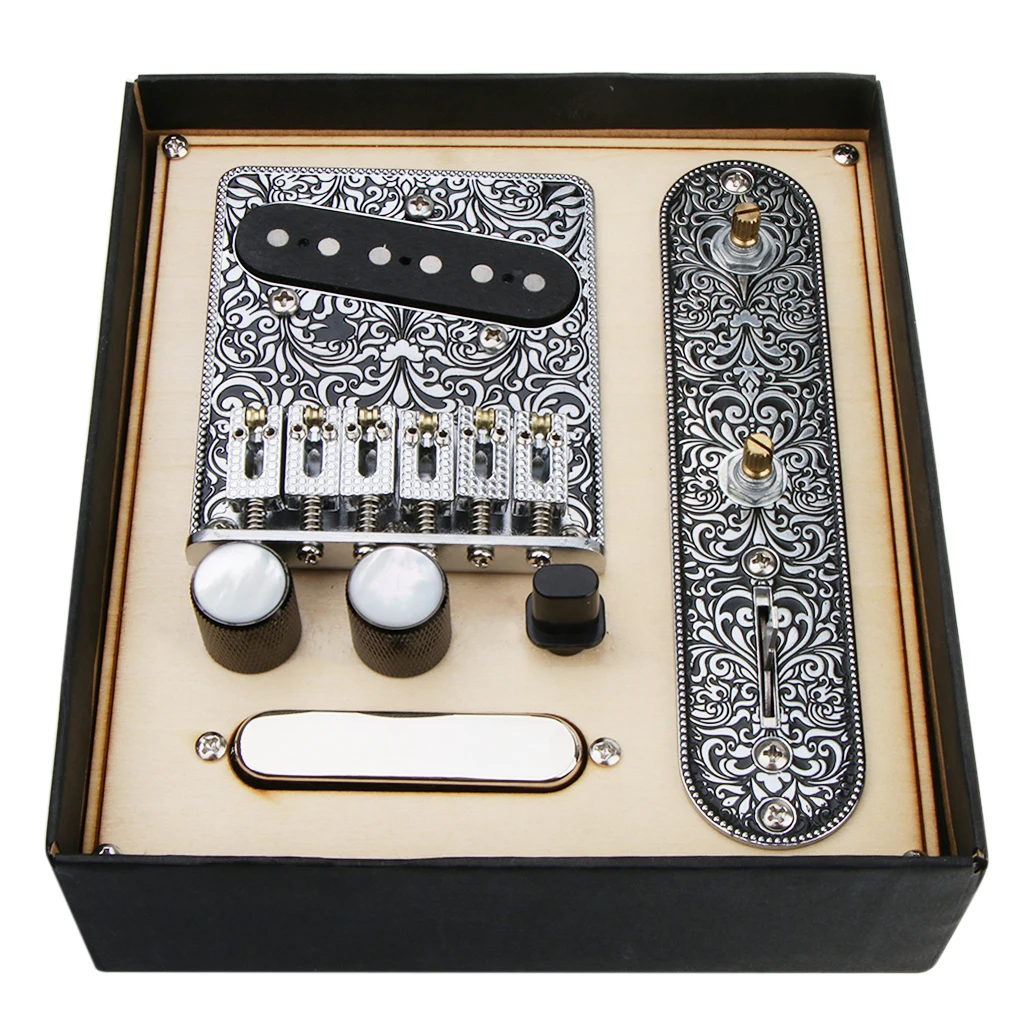 

Black Control Plate+Neck Bridge Pickup+Tone Volume Control Knobs for Fender Tele TL Guitar Replacement Accessory