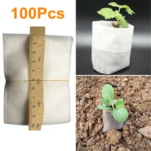 100 pces plantas de mudas berçário sacos biodegradáveis orgânicos crescer sacos de tecido eco-amigável ventilar crescente plantio sacos