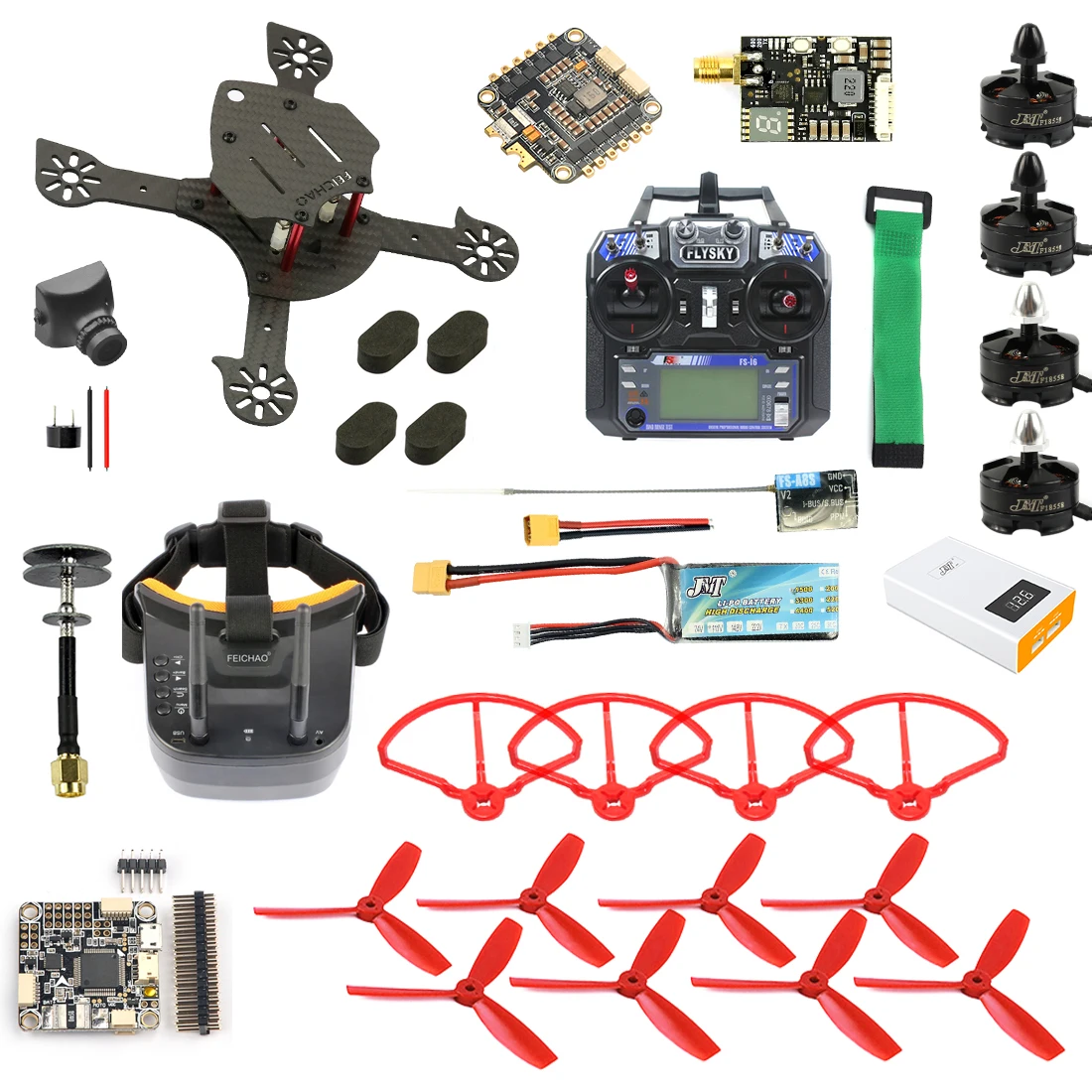 JMT DIY FPV Racer Quadcopter RTF F4 Pro V2 Flight Control 180 мм карбоновая рама полный комплект с очками