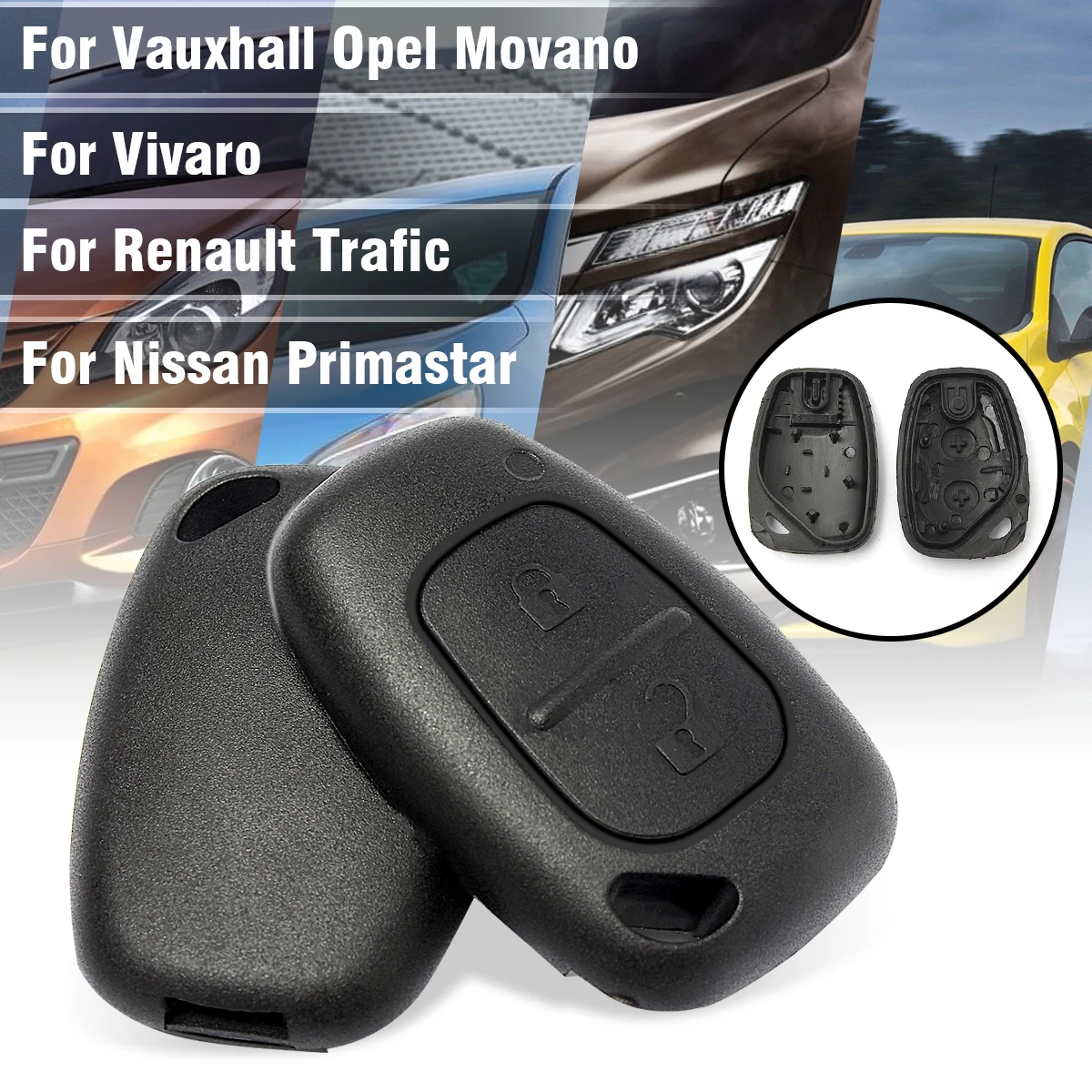 

Rreplacements General 2 Buttons Keyless Remote Shell Case Key Fob For Renault Opel for Vauxhall For Nissan Vivaro Movano Traffic