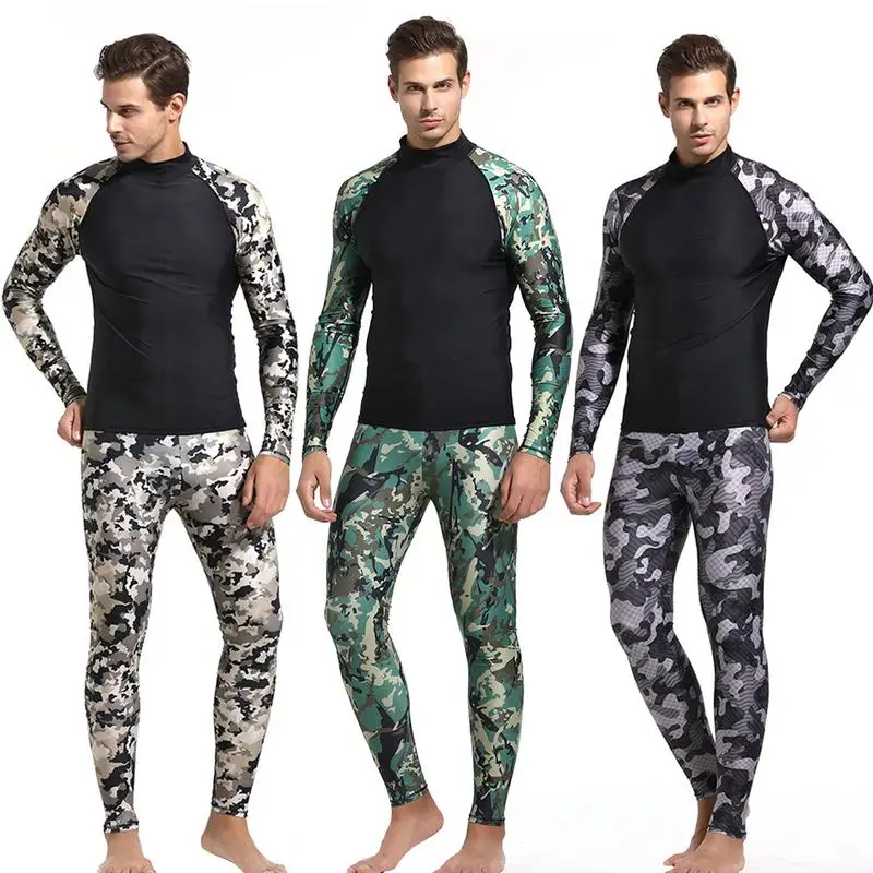 

Men's Quick-drying Diving Suit Split Type Long-sleeved Tight-fitting Sun Protection Surfing Snorkeling Swimming Wetsuit set