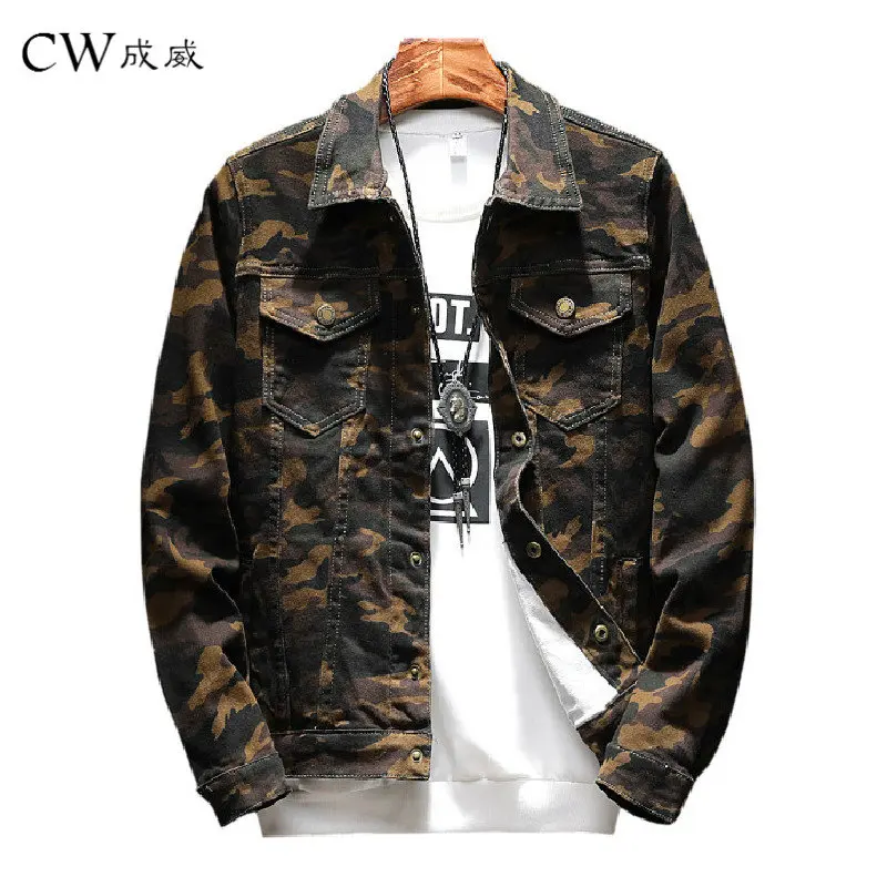 

New Mens Camouflage Denim Jacket Coat Male Outwear Jaqueta Masculino Jeans Jacket and Coats Fashion Design Autumn Brand Clothing