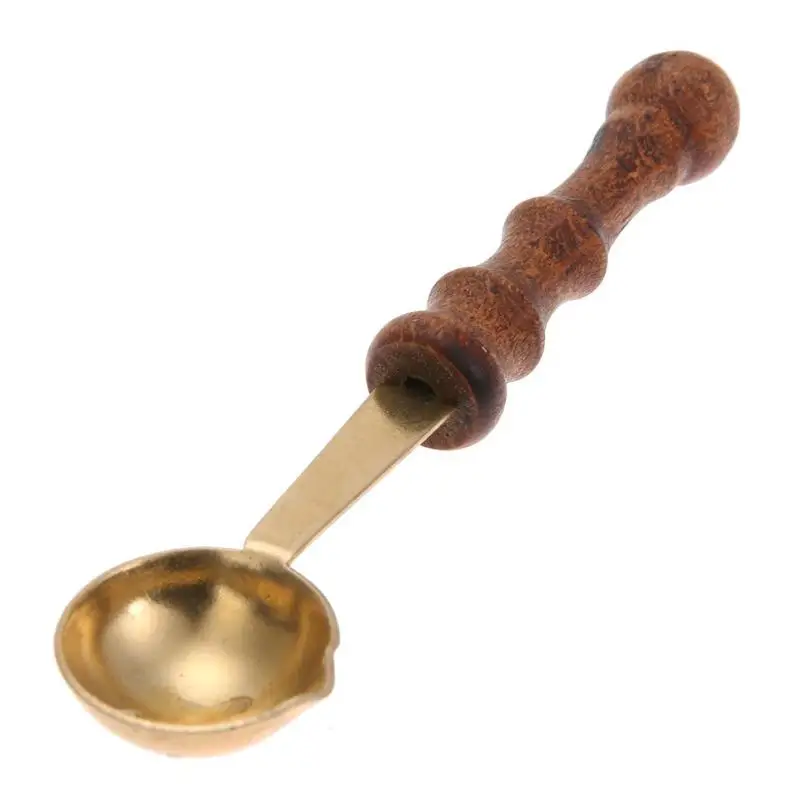 1PC Quality Wax Stamp Sealing Wax Spoon Vintage Wood Handle Sealing Wax