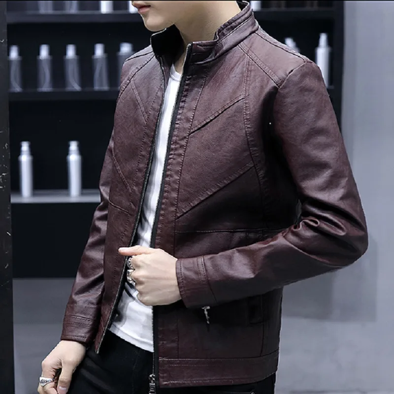 Black D'hiver Vestes Nouveau Mince Red Mâle Le Rasoir wine Bas Vers De Cuir Jeunes Vêtements Streetwear 2018 coffee Augmentation Têtes En Modèle Tendance Coréenne rdCBexo