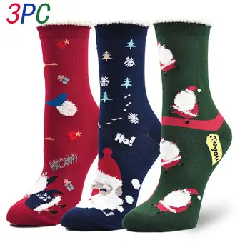 

3Pairs/set Ladies Womens Novelty Christmas Socks Xmas Winter Warm Gift Cotton Rich Pairs