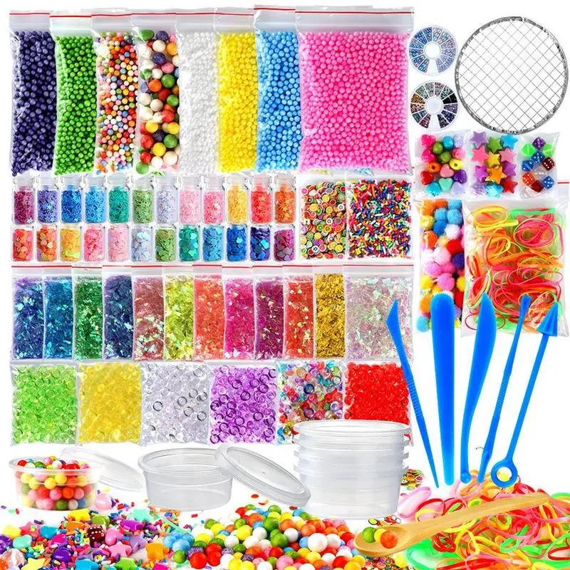 

72 Pack Making Kits Supplies For Slime DIY Handmade Color Foam Ball Granules Slime Making Material Set Baby Gift Droshipping