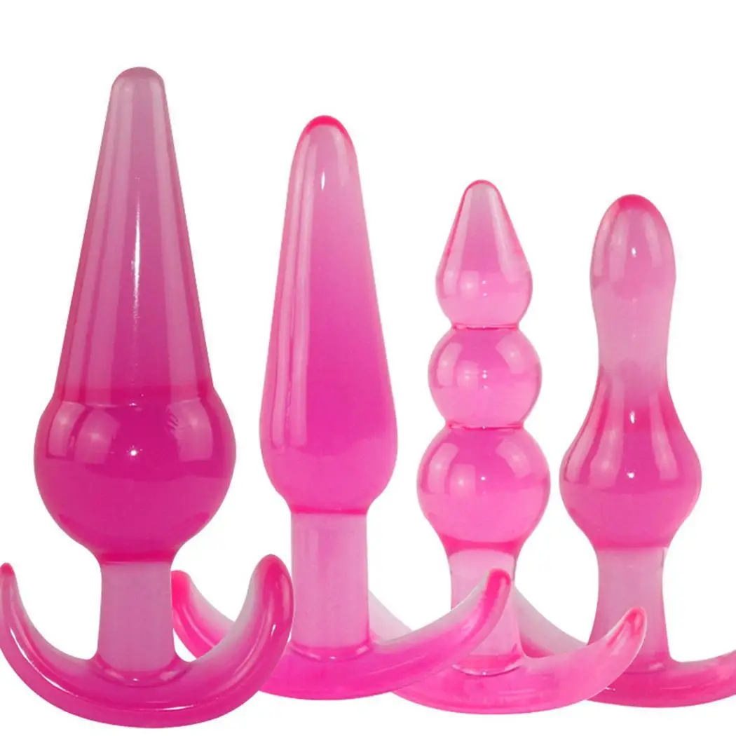 4 Pcs Soft Adult Product Beads Shape Anal Plugs Massager Mini Sex Toy Heart Butt Plug Stimulator Toys Dildo |