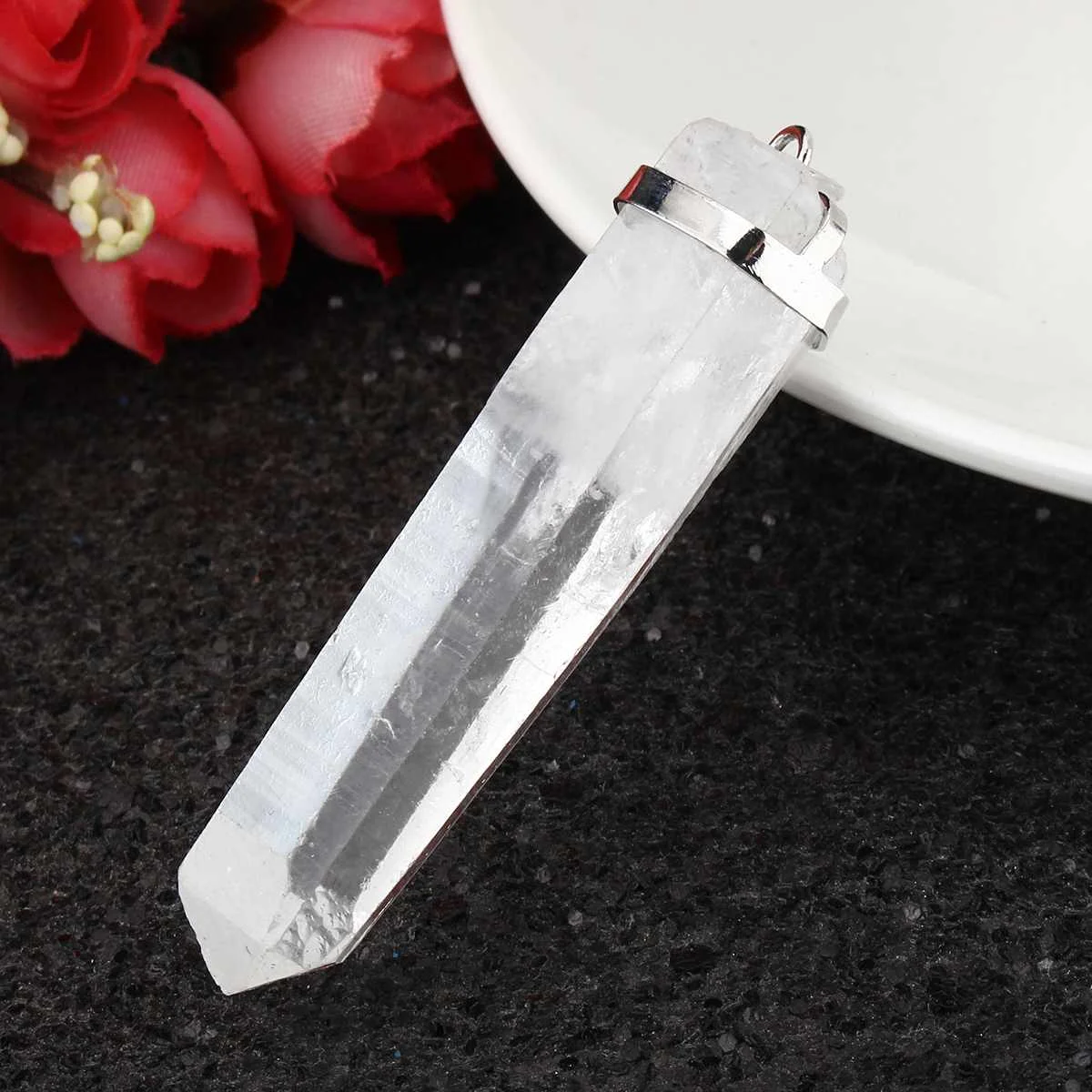 Ожерелье s натуральный кристалл селенит чакра кулон сырой нерегулярный Кристалл излечиваюший чакры цепи ожерелье для женщин
