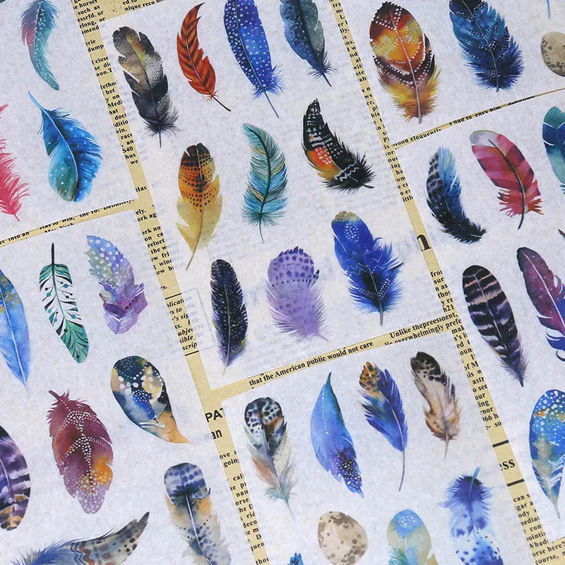 6 листов/упаковка милые перьевые наклейки милые бумажные наклейки Kawaii канцелярские наклейки для детей DIY дневник в стиле Скрапбукинг фото абlums