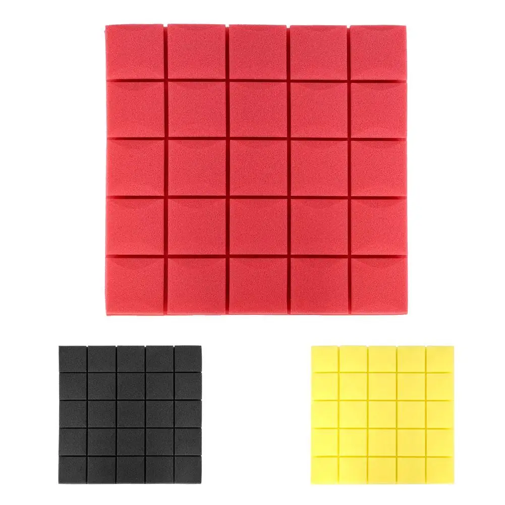 50*50*5cm 6Pcs Checkered shape Sound-Absorbing Soundproofing Cotton Foam Acoustic Panels | Обустройство дома