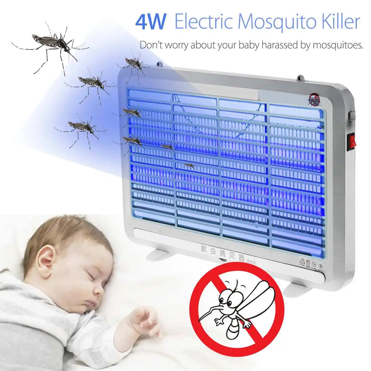 Smuxi 220 В светодиодный светильник от комаров, светодиодный светильник от насекомых 4 Вт, энергосберегающая антимоскитная лампа, защита от электрического удара