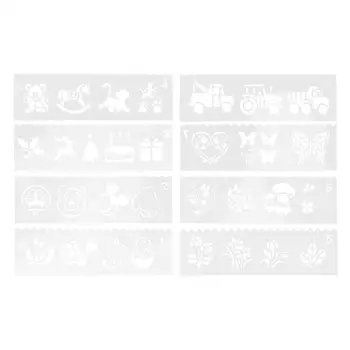

8pcs Plastic Children Painting Drawing Template Rulers Tool DIY Craft Mold