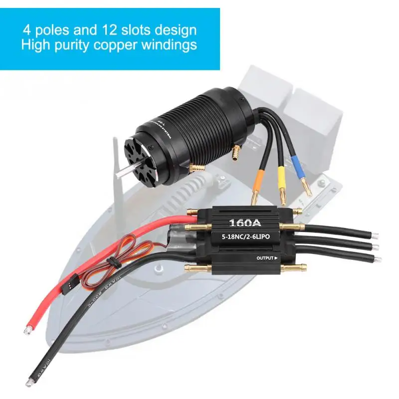 2019 4092 1520KV мотор 40 L водяное охлаждение куртка 160A набор ESC для 1000 мм RC лодки Горячая