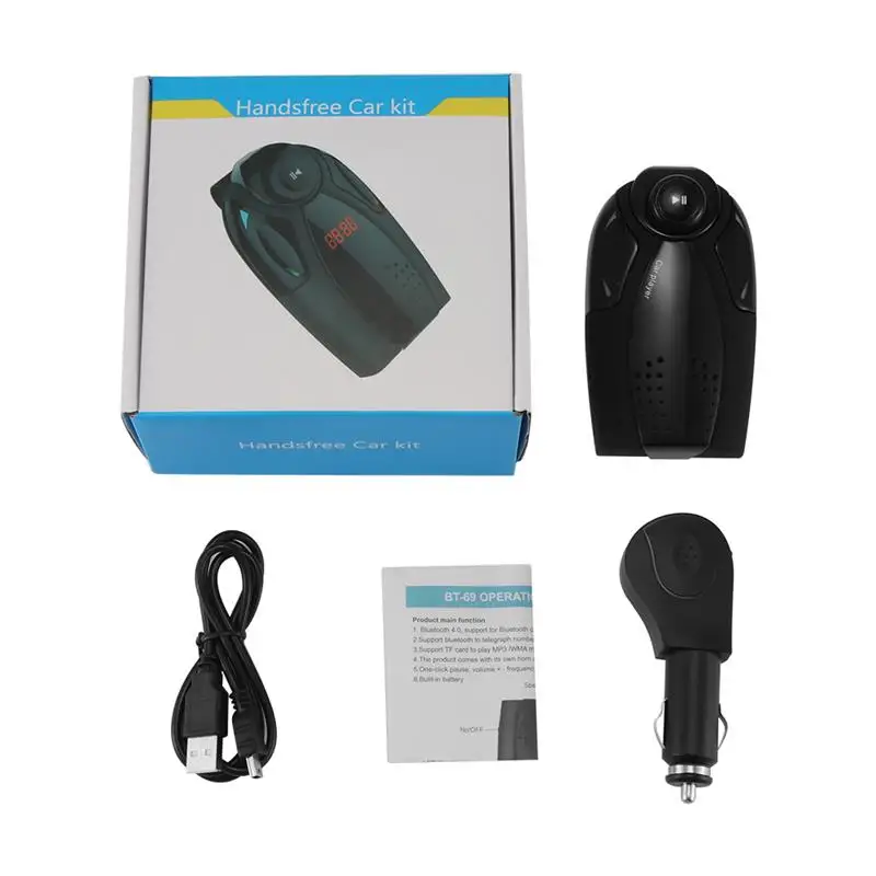 Перезаряжаемый автомобильный спикерфон комплект Bluetooth fm передатчик козырек