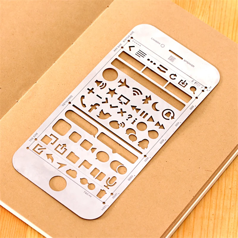 1 шт. милые линейки Kawaii полые трафареты креативные iPhone Металлические Линейки для
