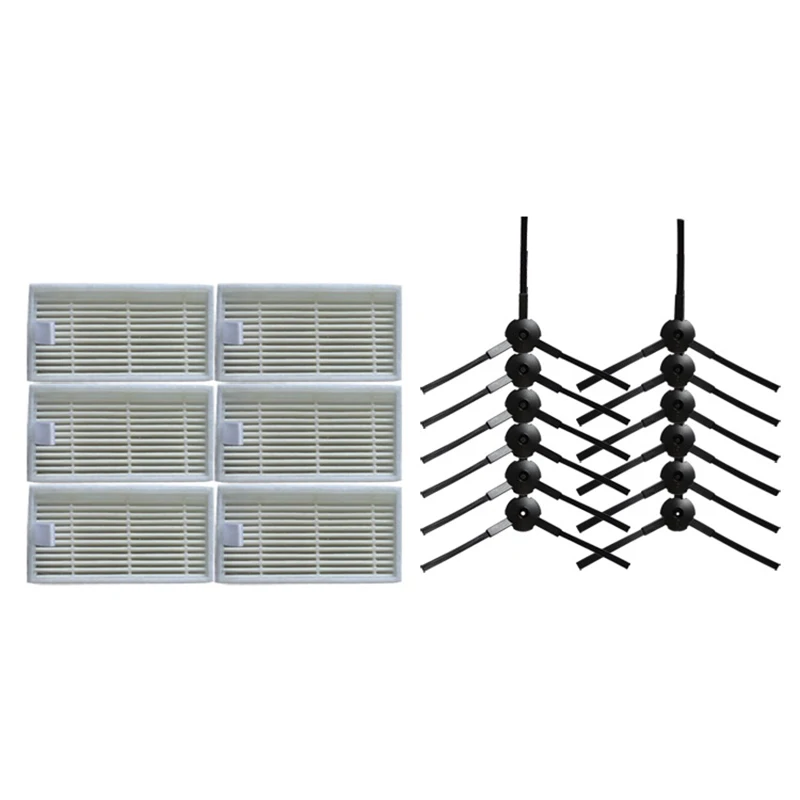 12x боковая щетка 6x HEPA фильтр комплект для Chuwi ilife v5s v5 x5 ilife V3s v3s pro v3l v5s pro v50 робот пылесос запчасти