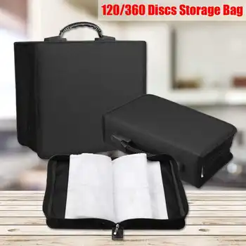 

120/360 Disc CD DVD Wallet Holder DJ Storage Case Album Record Collection Wallet Media Storage Portable Carry Bag With Handle