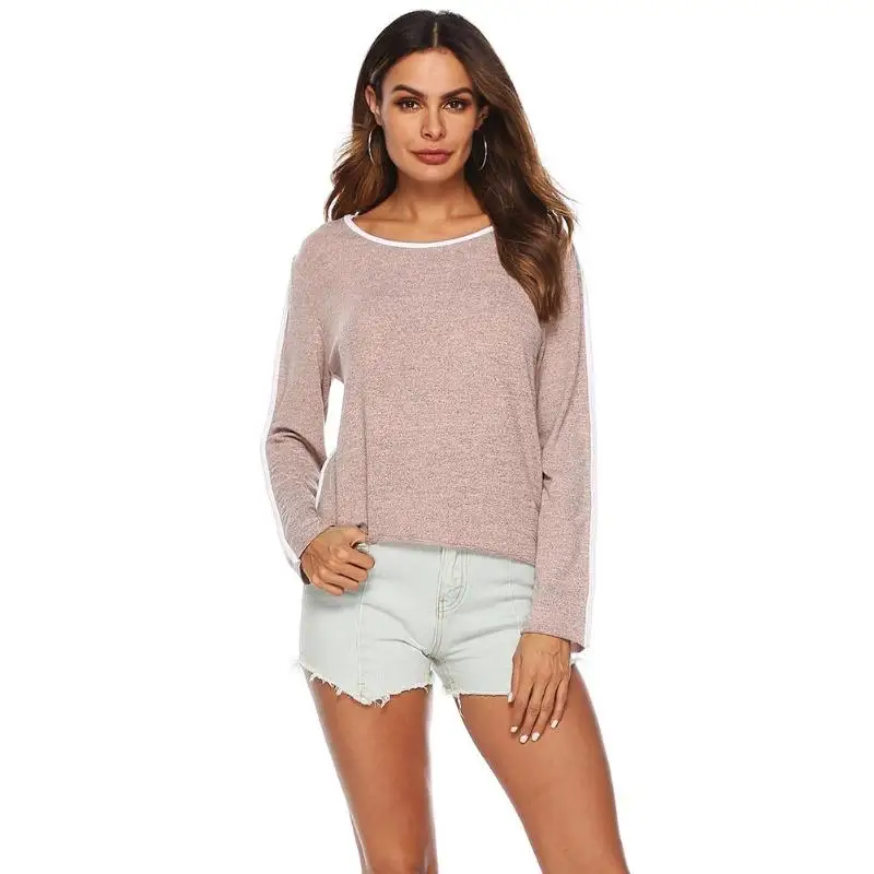 Women Shirt Fashion Casual Women Clothes Stitching Tops
