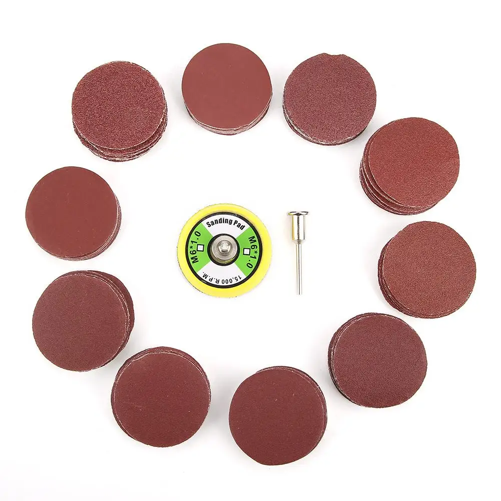 100pcs Mix Grit Sander Disc Sanding Paper Connecting Rod Self adhesive