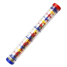 Новая большая игрушка-погремушка 15,75 дюймов-длинная цветная палочка со звуком радужные зерна внутри