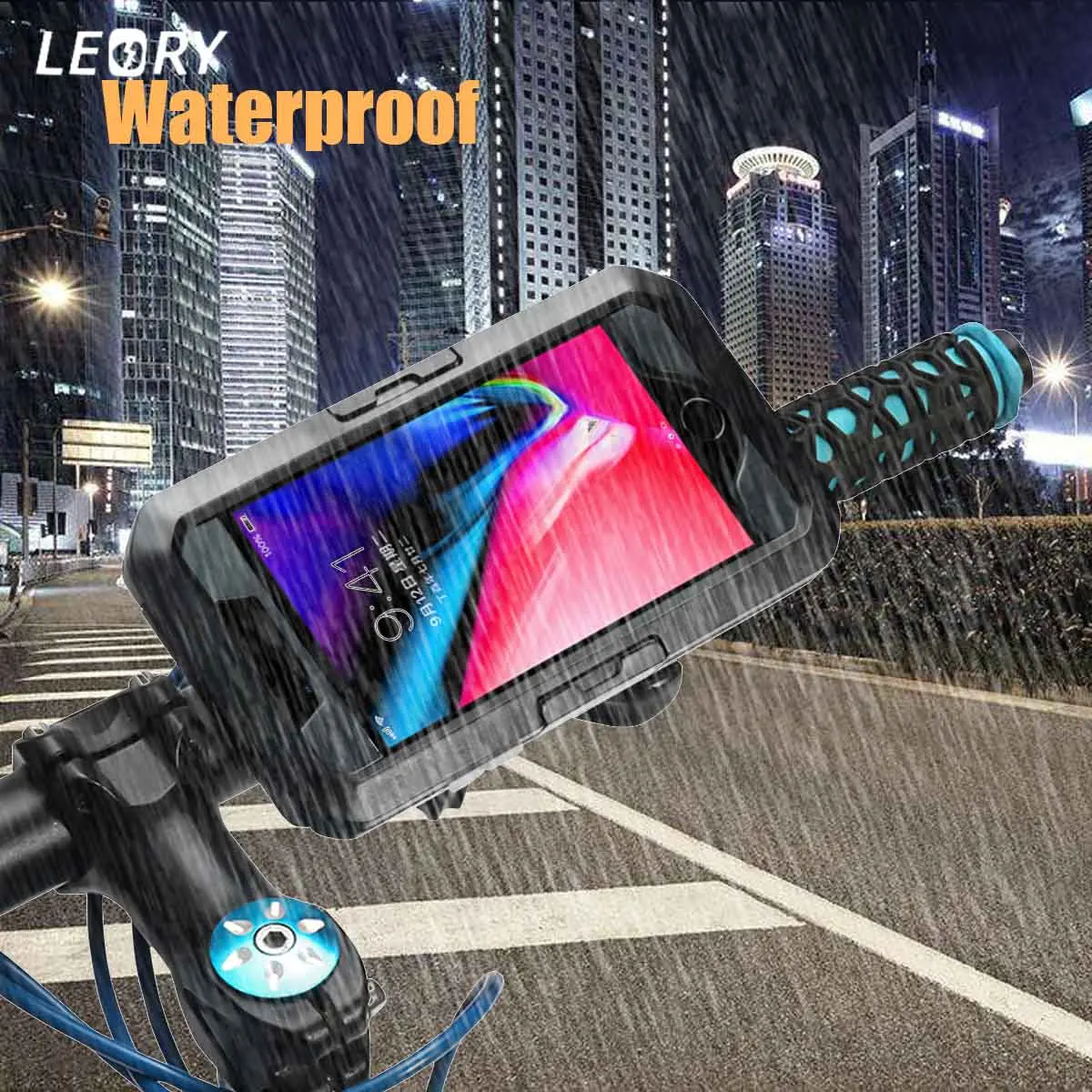 

LEORY IPX8 Waterproof Bicycle Phone Holder Case Motorcycle Handlebar Mobile Phone Bags Holder Front Frame Handlebar Pouch