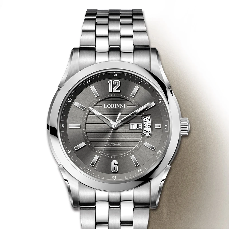 Часы LOBINNI Мужские механические швейцарские роскошные брендовые с сапфировым