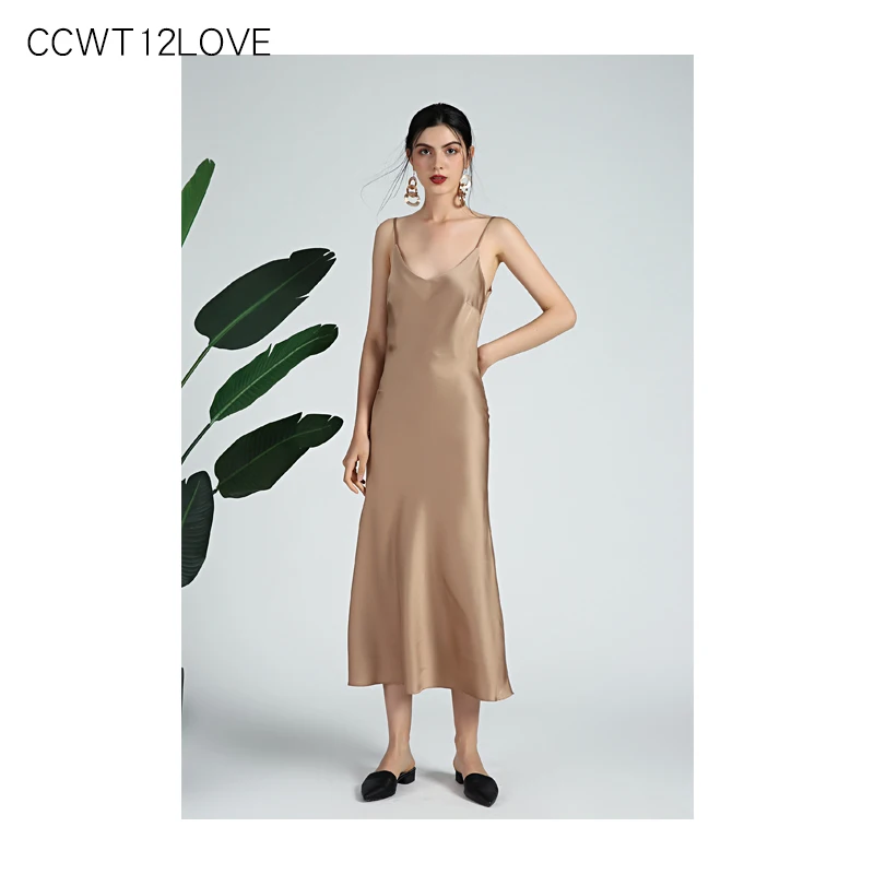 

Satin Slip Summer Dress Women Long A Line Solid Backless Dress Maxi Sexy Ladies Sleeveless Under Dress 2019 Pink Black Slips