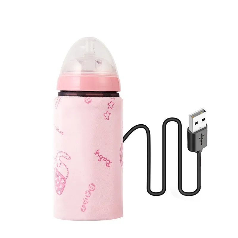 Розовый синий USB подогреватель молока дорожная коляска Младенческая бутылочка для кормления с подогревом крышка изолированная сумка для кормления ребенка термостат подогреватель пищи